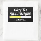 Sticker Rectangulaire Crypto Millionaire Chargement Bitcoin (Sac)