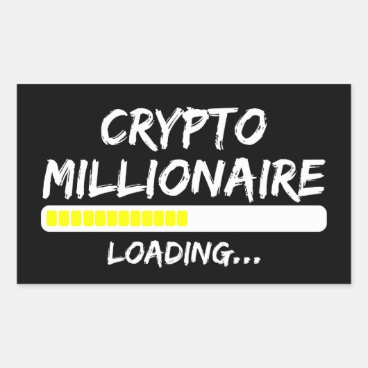 Sticker Rectangulaire Crypto Millionaire Chargement Bitcoin (Devant)