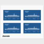 Sticker Rectangulaire CSS Virginie - Plan de plan des navires ABD (Feuille)