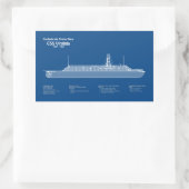 Sticker Rectangulaire CSS Virginie - Plan de plan des navires ABD (Sac)