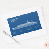 Sticker Rectangulaire CSS Virginie - Plan de plan des navires ABD (Enveloppe)