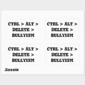 Sticker Rectangulaire Ctrl > Alt > Supprimer > Bullyisme - Anti Bully (Feuille)