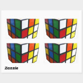 Sticker Rectangulaire Cube de puzzle des années 1980 (Feuille)