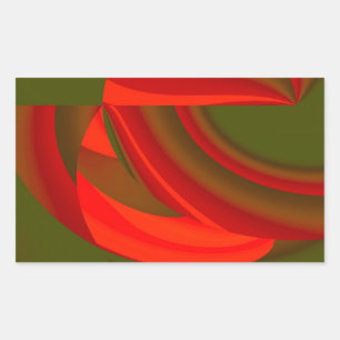 Sticker Rectangulaire Cubiste rouge et vert Abstrait