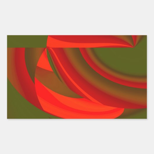 Sticker Rectangulaire Cubiste rouge et vert Abstrait (Devant)