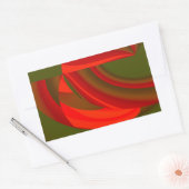 Sticker Rectangulaire Cubiste rouge et vert Abstrait (Enveloppe)