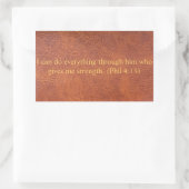 Sticker Rectangulaire Cuir Brown avec verset bible (Sac)