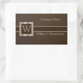 Sticker Rectangulaire Cuir Monogramme Chocolat Haut De Gamme (Sac)