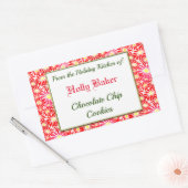 Sticker Rectangulaire Cuisine de vacances de Red Poinsettias Baking Stic (Enveloppe)