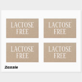 Sticker Rectangulaire Culinaire sans lactose et sûr pour les allergies (Feuille)