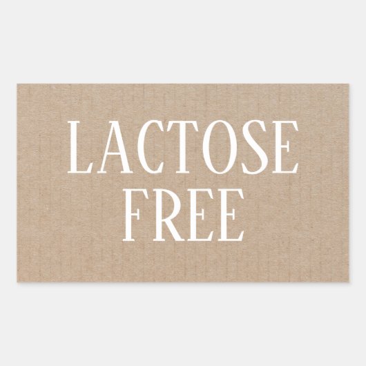 Sticker Rectangulaire Culinaire sans lactose et sûr pour les allergies (Devant)