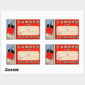 Sticker Rectangulaire CUNARD  Line (Feuille)