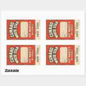 Sticker Rectangulaire Cunard White Star (à New York) (Feuille)