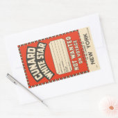 Sticker Rectangulaire Cunard White Star (à New York) (Enveloppe)