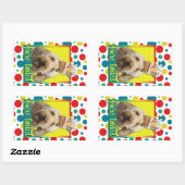 Sticker Rectangulaire Cupcake d'invitation - GoldenDoodle (Feuille)