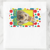 Sticker Rectangulaire Cupcake d'invitation - GoldenDoodle (Sac)