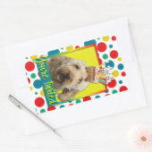 Sticker Rectangulaire Cupcake d'invitation - GoldenDoodle (Enveloppe)
