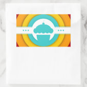 Sticker Rectangulaire cupcake rétro (Sac)