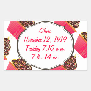 Sticker Rectangulaire Cupcakes