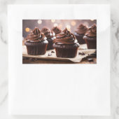 Sticker Rectangulaire Cupcakes au chocolat (Sac)