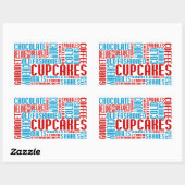 Sticker Rectangulaire cupcakes chitChat (Feuille)