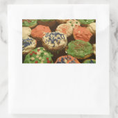 Sticker Rectangulaire Cupcakes de Noël avec arroses (Sac)