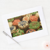 Sticker Rectangulaire Cupcakes de Noël avec arroses (Enveloppe)