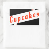 Sticker Rectangulaire cupcakes rétro (Sac)