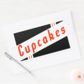 Sticker Rectangulaire cupcakes rétro (Enveloppe)