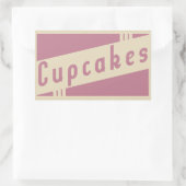 Sticker Rectangulaire cupcakes rétro (Sac)