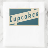 Sticker Rectangulaire cupcakes rétro (Sac)