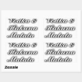 Sticker Rectangulaire Cupcakes Vodka Hakuna Matata FUNNY (Feuille)