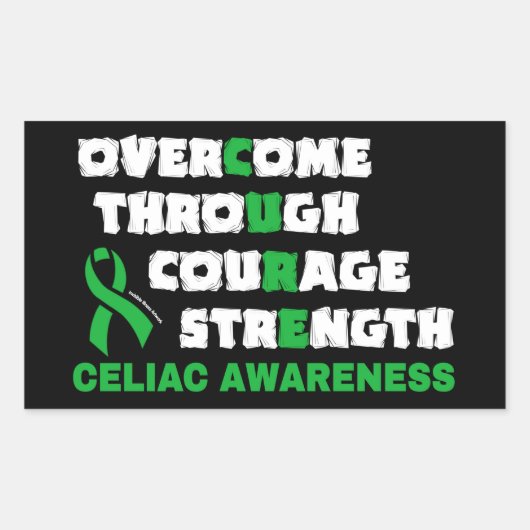 Sticker Rectangulaire CURE...Celiac (Devant)