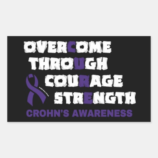 Sticker Rectangulaire CURE... Crohn's (Devant)