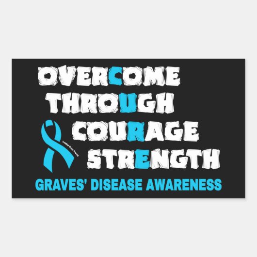 Sticker Rectangulaire CURE...Graves' (Devant)