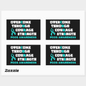 STICKER RECTANGULAIRE CURE...PCOS (Feuille)