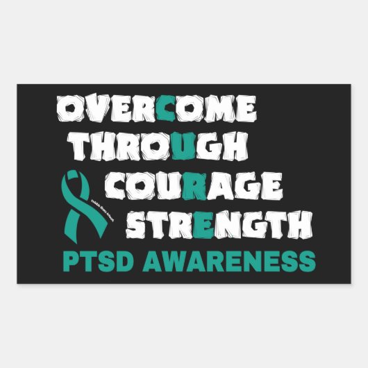 STICKER RECTANGULAIRE CURE...PTSD (Devant)