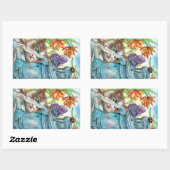 Sticker Rectangulaire Curieux chat (Feuille)