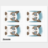 Sticker Rectangulaire Curieux Siamese Kitten (Feuille)