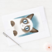 Sticker Rectangulaire Curieux Siamese Kitten (Enveloppe)