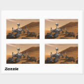 Sticker Rectangulaire Curiosity : Le Rover de Mars (Feuille)