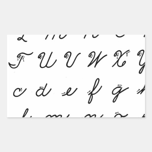Sticker Rectangulaire cursive main chart (Devant)