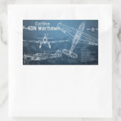 Sticker Rectangulaire Curtiss P-40 Warhawk (Sac)