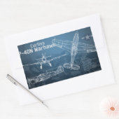Sticker Rectangulaire Curtiss P-40 Warhawk (Enveloppe)