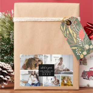 Sticker Rectangulaire Custom 5 Photos Typographie Holiday