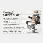 Sticker Rectangulaire Custom Barber Logo Custom Typography Classic (Devant)