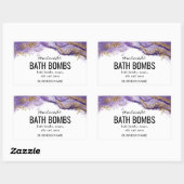 Sticker Rectangulaire Custom Bath Bomb Label Template – Editable Logo &  (Feuille)