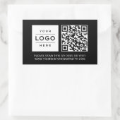 Sticker Rectangulaire Custom Black Business Logo and Website QR Code (Sac)