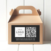 Sticker Rectangulaire Custom Black Business Logo QR Code