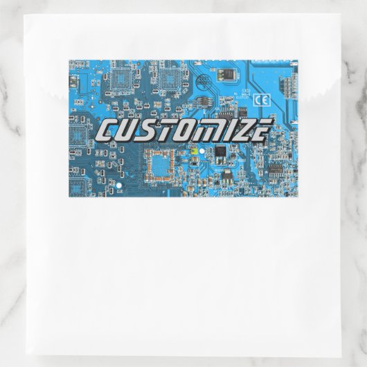 Sticker Rectangulaire Custom Blue PCB Circuit Board for IT Pros 2 (Sac)